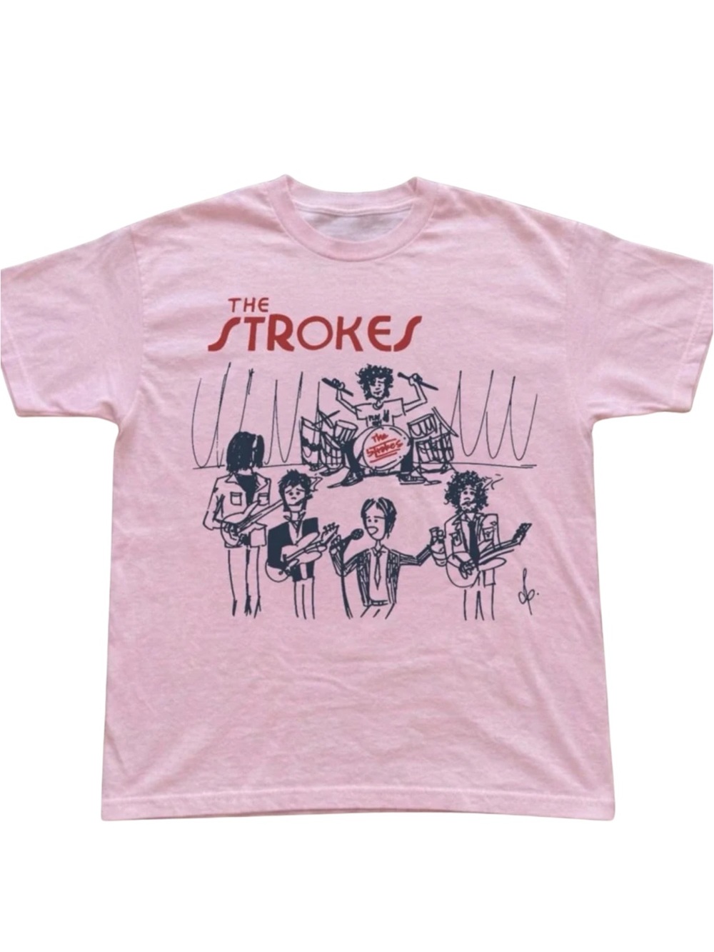 Gildan Pink The Strokes Graphic Tee